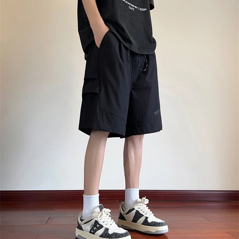 summer sports cargo shorts for men casual baggy breathable hip hop fashion bermuda short pants daily beach y2k streetwear shorts unique cargo style 3133