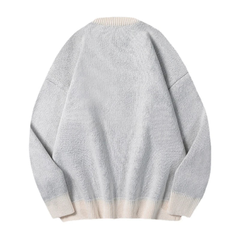 Hip Hop Punk Knitted Oversized Sweater Mens Autumn Winter O-neck Long Sleeve Pullover Streetwear Unisex Loose Sweaters Clothing Street King Limited