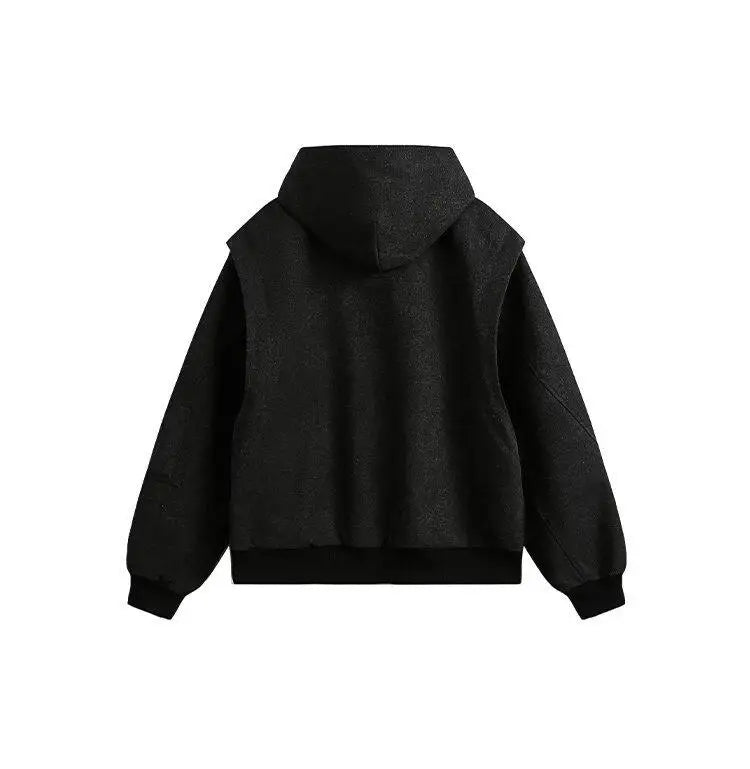 spring autumn hood bomber jacket men streetwear fashion loose casual hooded short cargo jacket cityboy coat outerwear unique cargo style 254