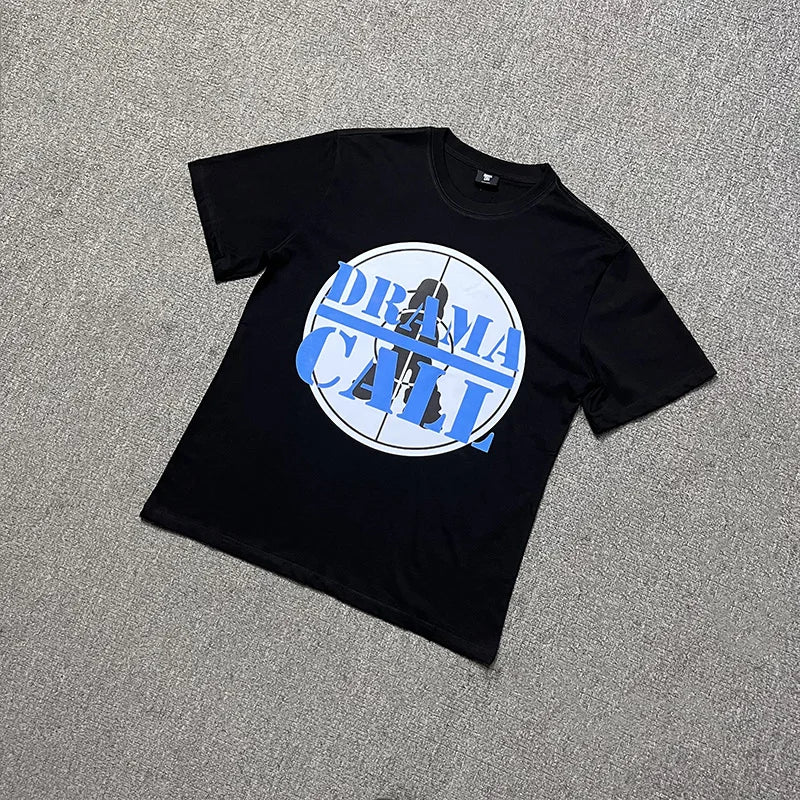 2024ss Drama Call T-shirt Men Women 1:1 High Quality Stars Letter Print Fashion Street Lovers Casual Tops Tee Street King Limited