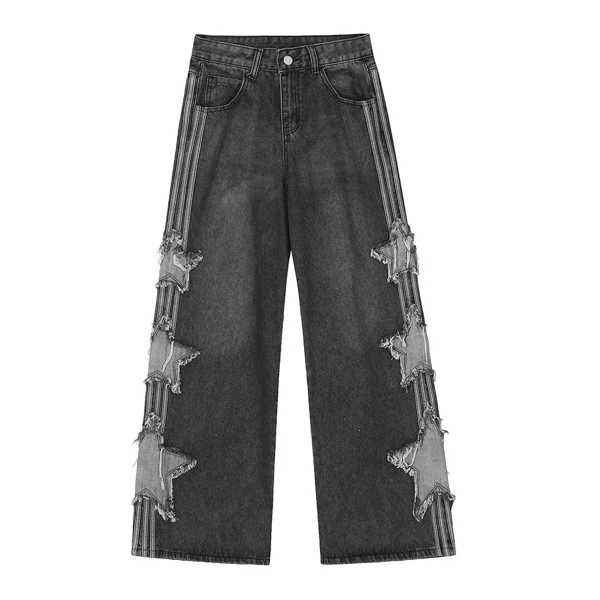 american retro high street straight leg jeans for men and women 2024 spring and autumn trend loose straight leg casual pants y2k unique jeans style 784