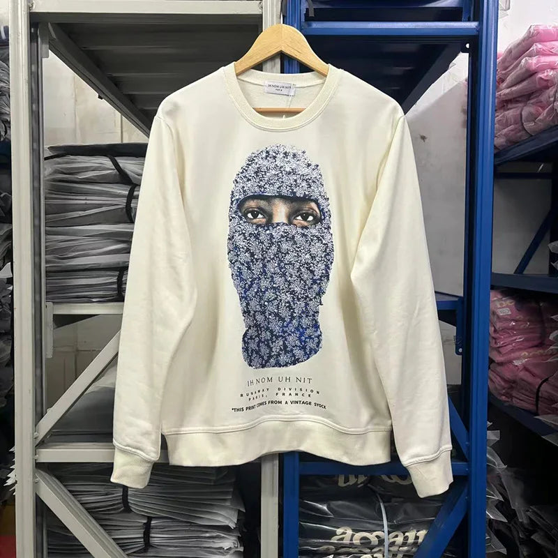 Black Rice White IH NOM UH NIT Hoodies Gold Necklace Masked Men Printing Men Woman Good Quality Casual Sweatshirts Street King Limited