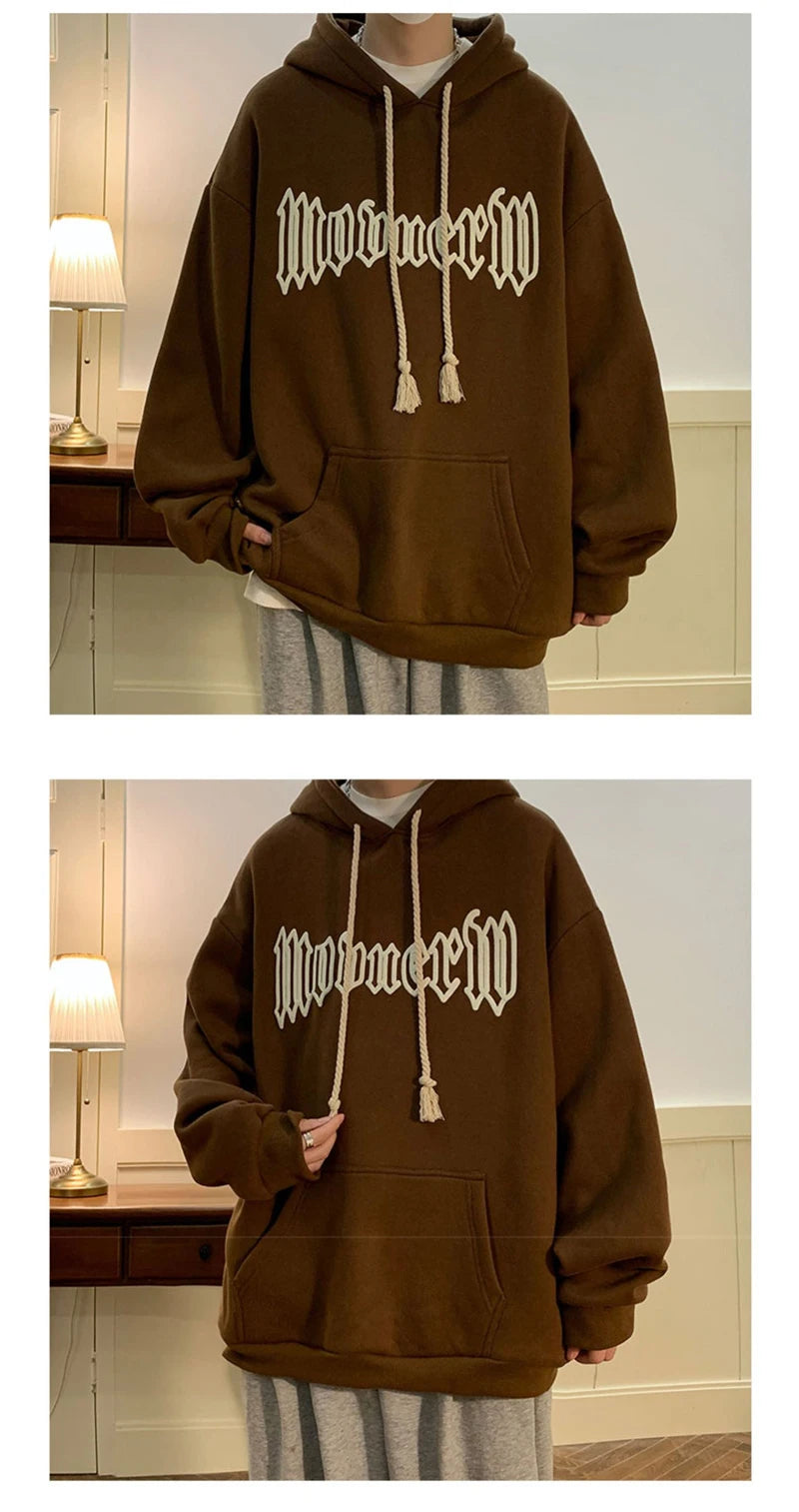 Autumn Vintage Gothic Letter Foam Printed Hooded Sweatshirts Hombre Casual Streetwear Hip Hop Hoodies Y2K Pullover Baggy Hoody Street King Limited
