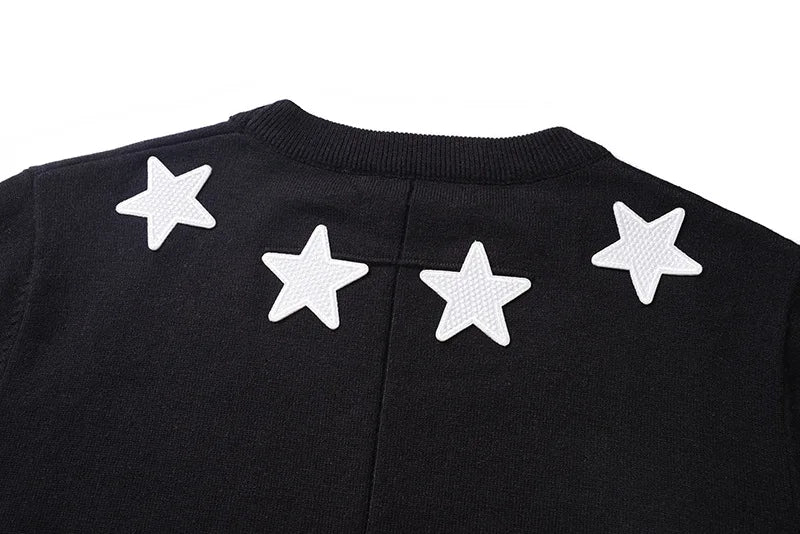 New High 2022 Men Luxury Winter gentleman Embroidered stars Knit Casual Sweaters pullover Asian Size High Street Drake #R77 Street King Limited
