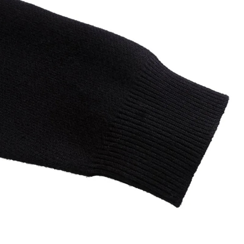 Hip Hop Knitted Sweater Men Winter O-neck Anime Spider Web Pattern Pullover Streetwear Casual Loose Sweater Warm Jumper Knitwear Street King Limited