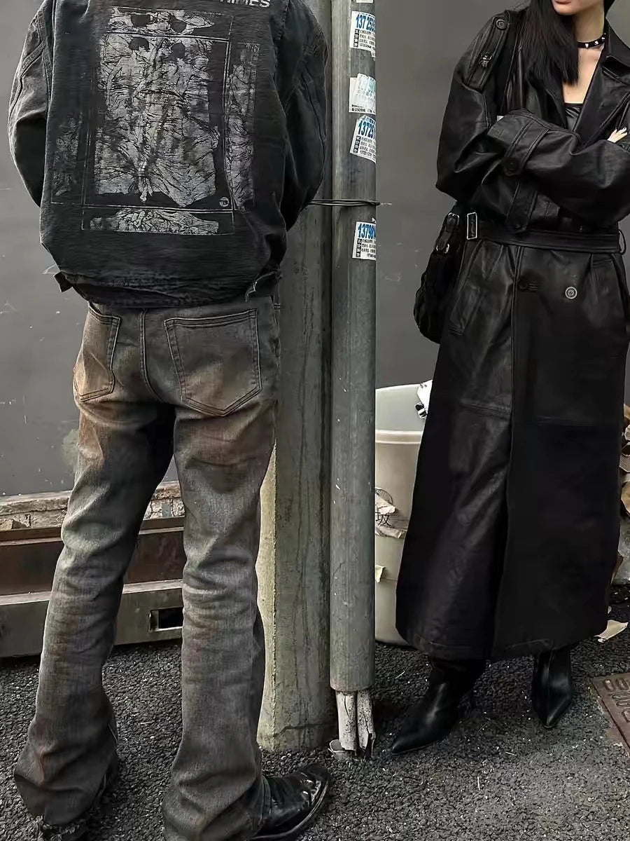Y2k High Street ERD Washed Destroy Jacket Coats Distressed Cargo Jackets Graphic Men's Clothes Loose Coat for Men Street King Limited