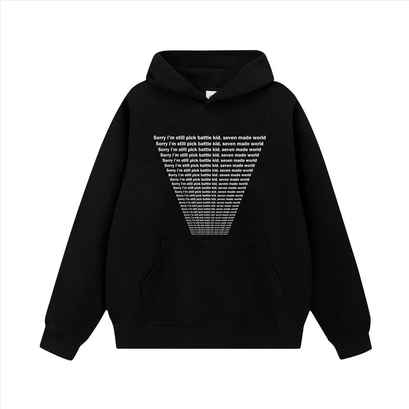 Oversized Flame Graphic Hoodie for Men