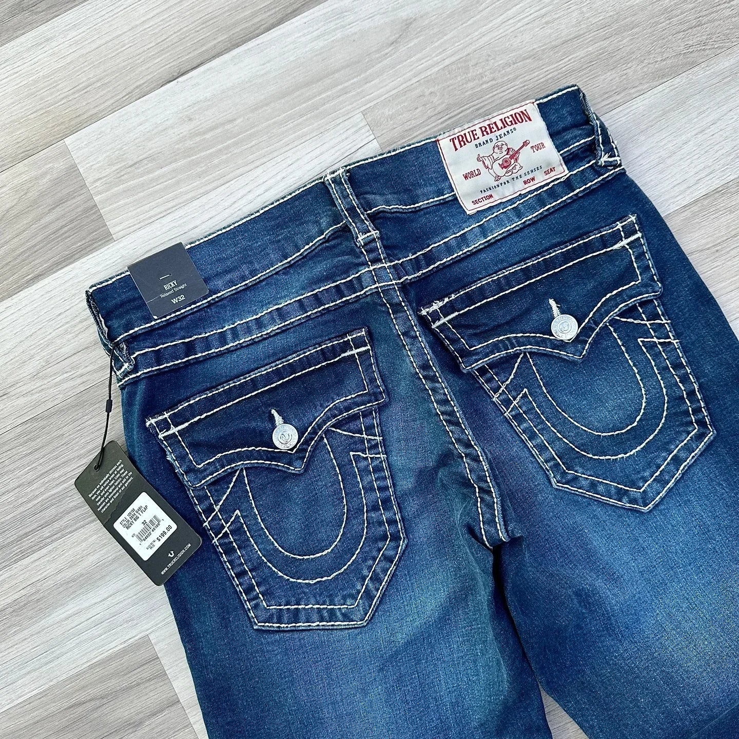 true faith embroidered jeans vintage street gothic loose casual denim hip hop red trousers couples baggy pants y2k clothes unique jeans style 3931