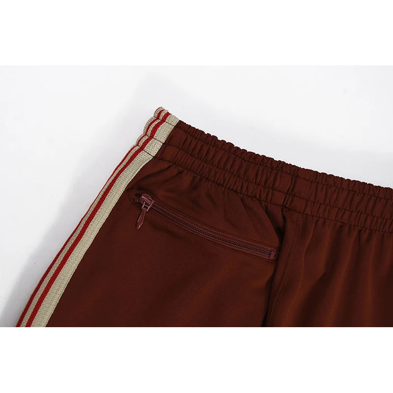 tie xiuhong high quality men woman pants chaopai versatile side edge weaving stripe embroidery loose joggers sweatpants streetwear sweatpants