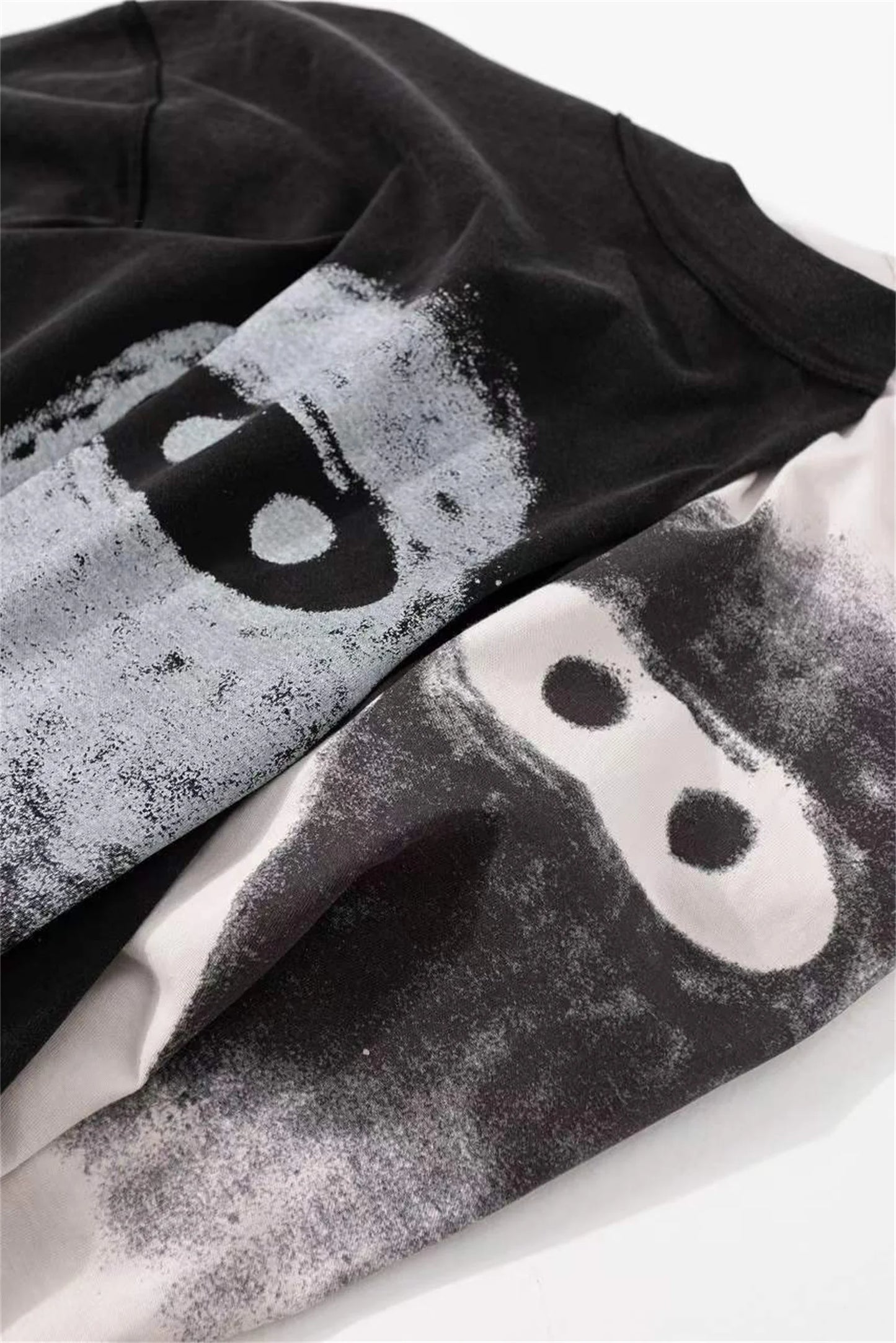 Summer Vintage Style ADF NFT Illustration YE Doll Graffiti Washed Old Short Sleeves Tops T-Shirt Street King Limited