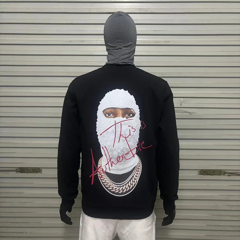 Black Rice White IH NOM UH NIT Hoodies Gold Necklace Masked Men Printing Men Woman Good Quality Casual Sweatshirts Street King Limited
