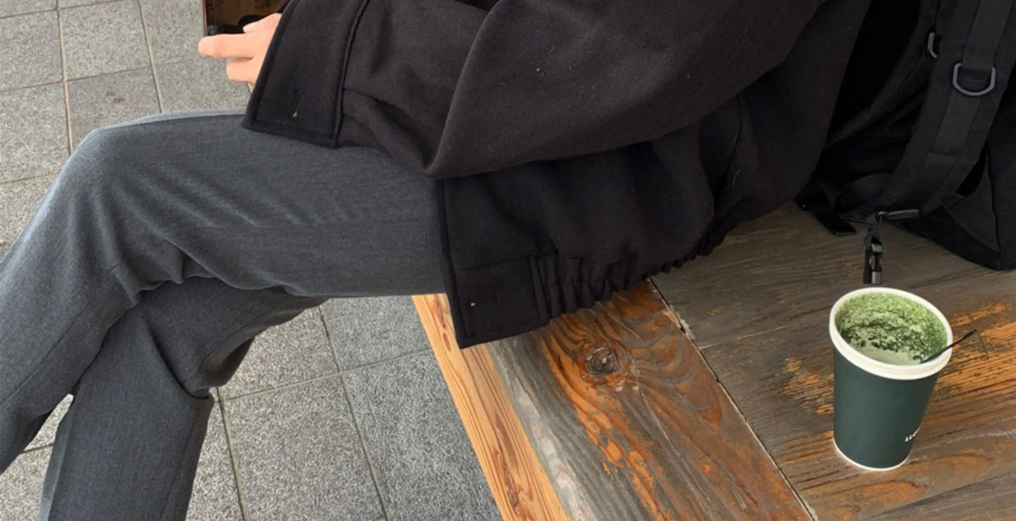 2024 loose casual mens solid color jacket fashion daily commuting windproof short woolen coat thickened warm unique shorts style 315