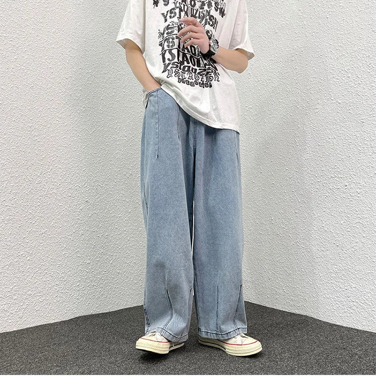 Men Wide Leg Jeans Loose Straight Baggy Denim Pant Men's Women's Streetwear Skateboard Pants Oversized Hip Hop Casual Trousers Street King Limited