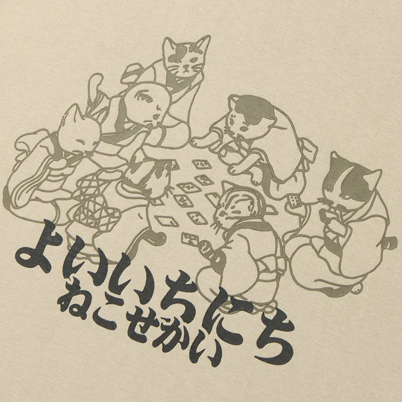 Hip Hop Men Streetwear T Shirt Japanese Kanji Animals Print T-Shirt 2023 Harajuku Cotton Casual Summer Short Sleeve Tshirt White Street King Limited