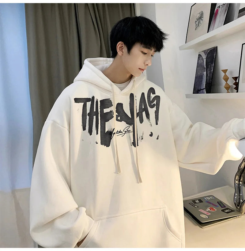 High Street Letter Print Oversized Hoodie Men's New Hip Hop Fashion Hooded Sweatshirt Autumn Y2K Vintage Pullover Hoody Clothes Street King Limited