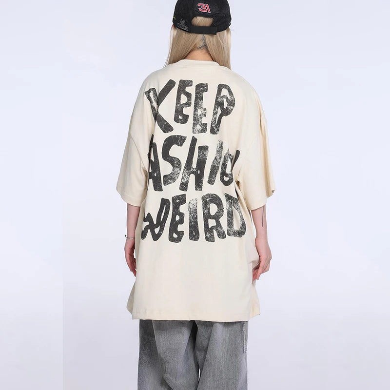 Saint T-shirts New Vintage Wash Letter Printing Chaopai High Street Men Woman Loose Casual Short Sleeve Top Tee Street King Limited