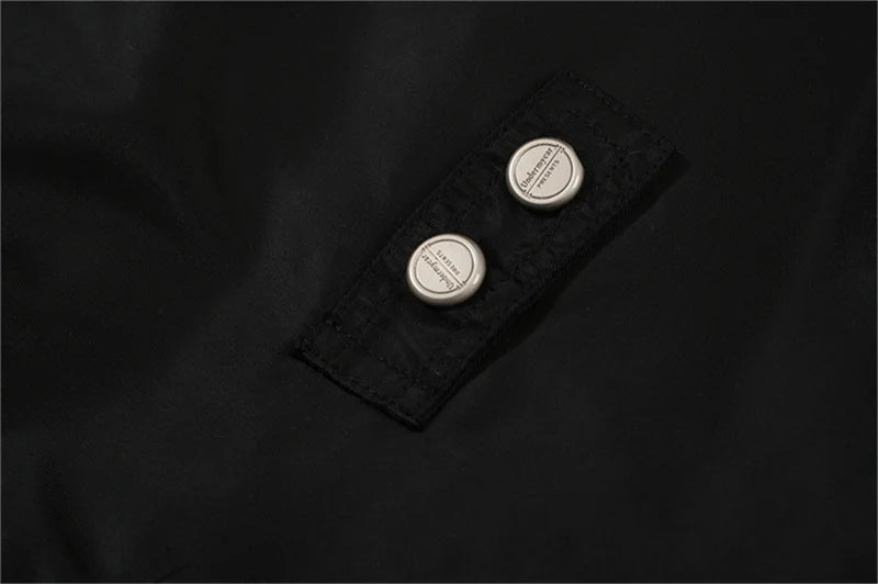 undermycar 2023 new high street fashion brand high quality multi pocket flight jacket cotton coat black unique default style 3633