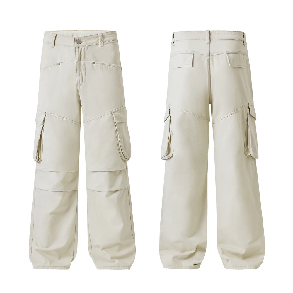 men multi pocket streetwear fashion loose casual plus size cargo pants women pure cotton hip hop y2k pants cityboy trousers multi-pocket cargos