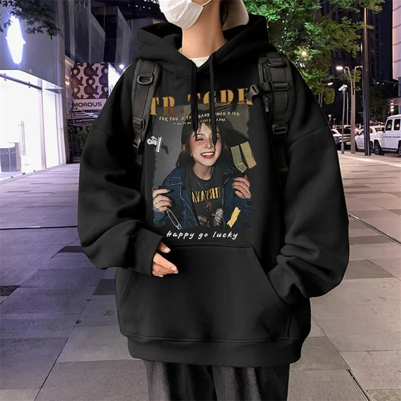 American Retro Oversized Hoodies For Men Graphic Print Streetwear New Hooded Sweatshirts Autumn Hip Hop Fashion Y2K Hoodie Street King Limited