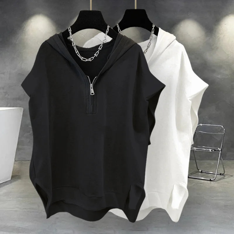 Techwear inspired Y2K tee – sadcore oversized print street fit