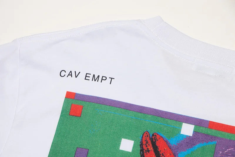 Men Woman CAVEMPT Tops Tee Summer Cotton Slogan Abstract Printing O-Neck Loose Classic All-match Casual C.E Short Sleeve Street King Limited