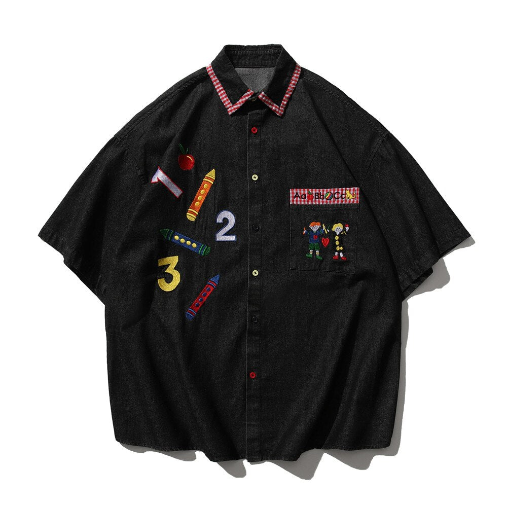 "Crayons" Unisex Men Women Streetwear Graphic Shirt Daulet Apparel
