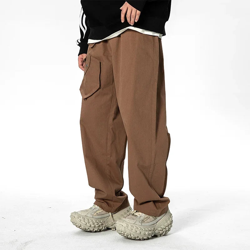 men streetwear fashion loose casual wide leg techwear cargo pants track trousers women harem trousers joggers sweatpants casual joggers