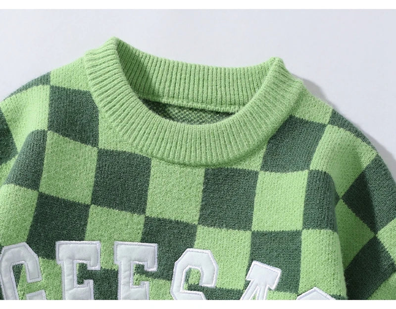 Rainbowtouches Streetwear Men Sweaters Winter Clothes Long Sleeve Casual Knitted Tops Harajuku Plaid Pullovers Couple Sweater Street King Limited