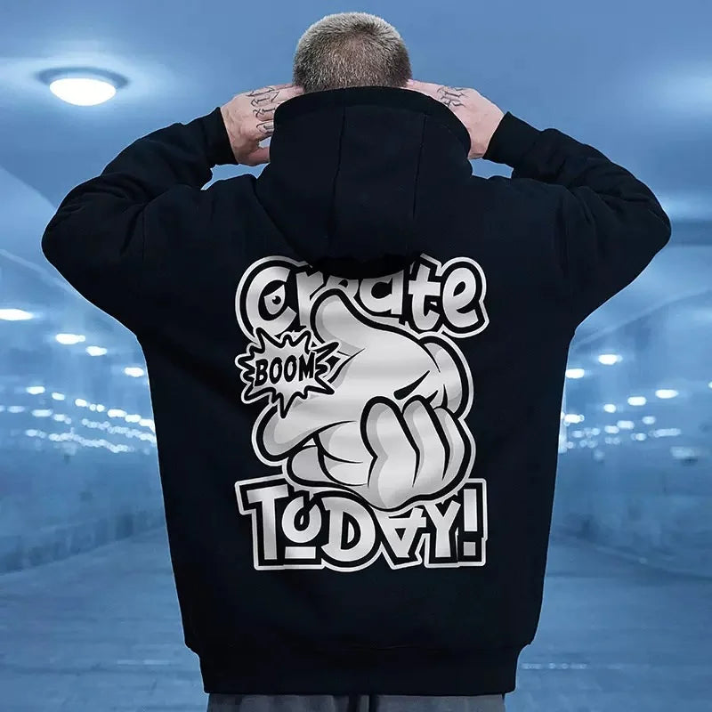 Animecore Statement Graphic Hoodie Layering Essential