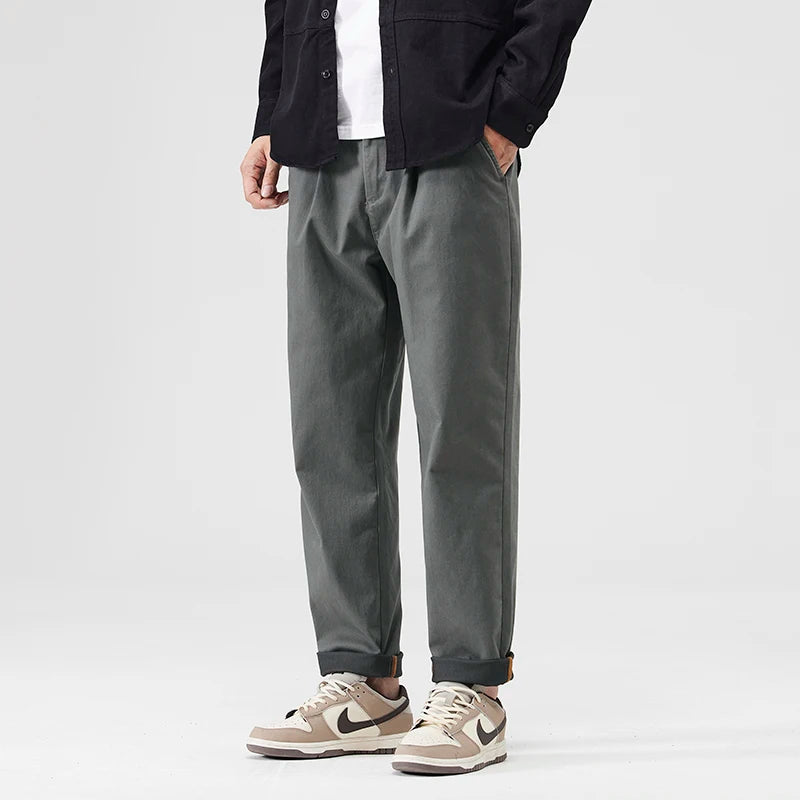 japanese casual pants mens spring autumn loose fashion solid color simple elastic waist sports pants man harem trousers unique default style 2166