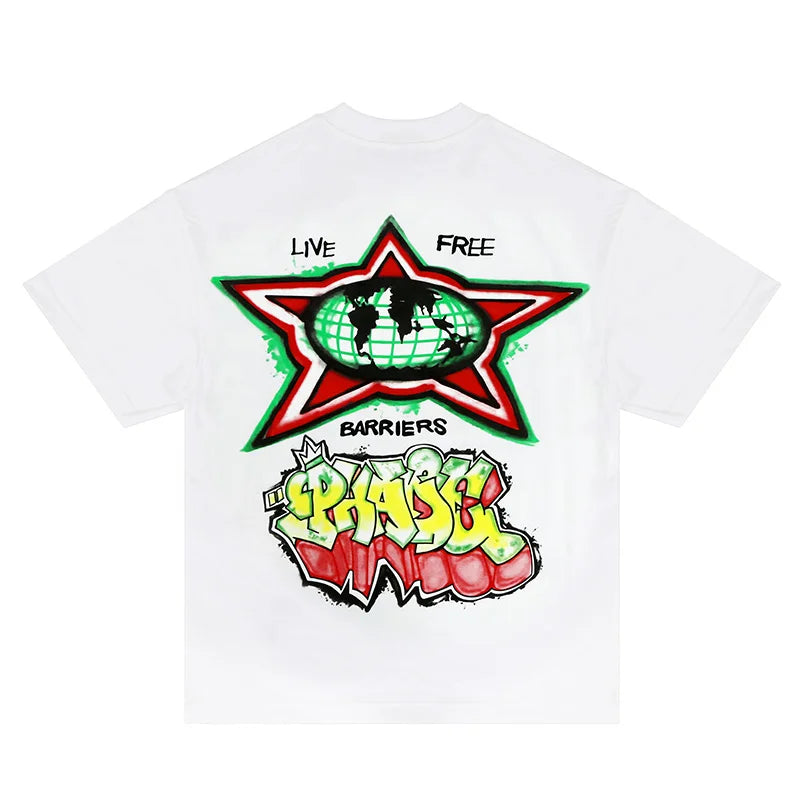Summer New Chaopai Boxer Letter Print T-shirt Men Woman 1:1 Best Quality Loose Versatile Vintage O-Neck Tops Tee Street King Limited