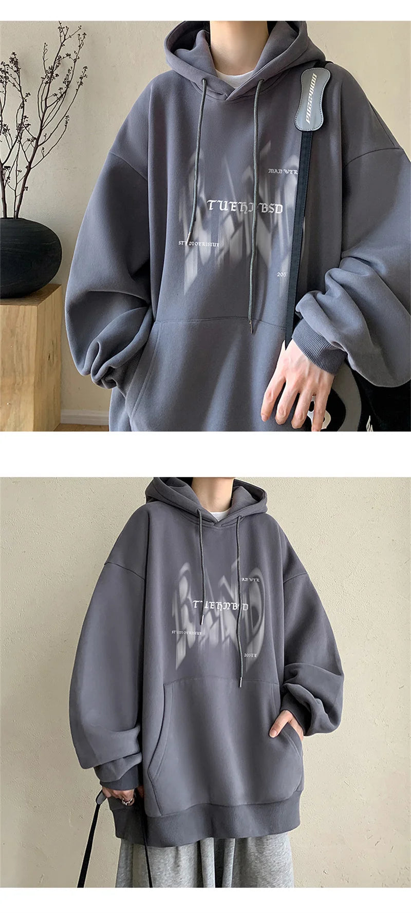 New Gothic Letter Printed Hoodies For Men Autumn Hip Hop Oversized Hooded Sweatshirt Y2K Streetwear Graphic Hoodie Tracksuit Street King Limited