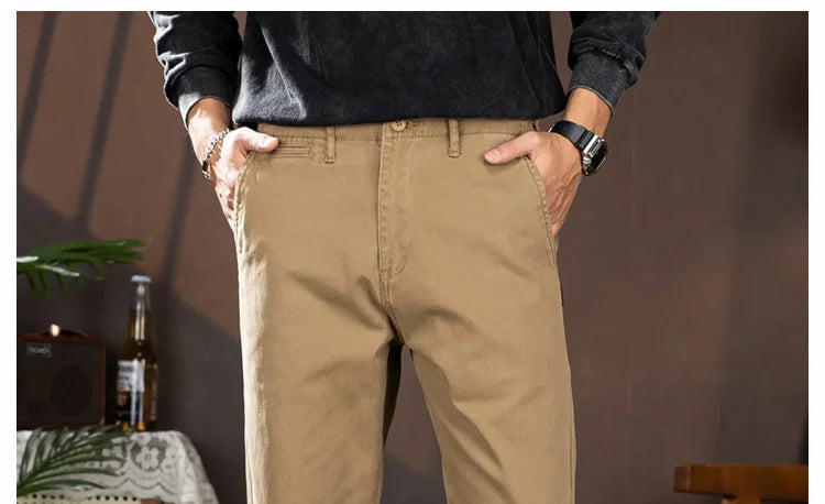 men american retro handsome loose casual business pure cotton pants japanese amikaji fashion straight cargo pant trouser military streetwear pants