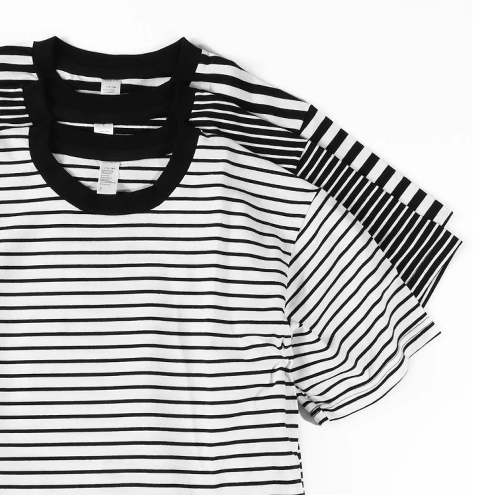 Japanese Vintage Nostalgic Striped T-Shirts For Men And Women Short-Sleeved Cotton Men's Loose Half-Sleeved Sea Soul Shirt Street King Limited