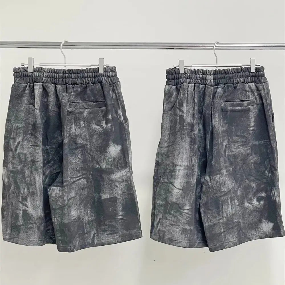 Undermycar 2024 Trendy Brand Drawstring Graffiti Pure Cotton Loose Fat Shorts Street King Limited