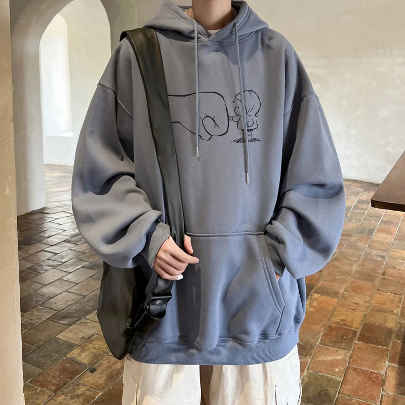 Animecore Statement Graphic Hoodie Layering Essential