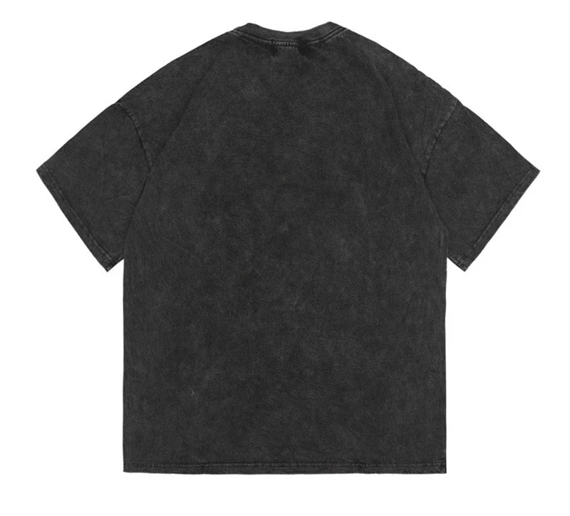 Rainbowtouches Washed Men T Shirt 2022 Summer Vintage Unisex High Street Skulls Pattern Oversize Fashion Mens Graphic T-Shirts Street King Limited