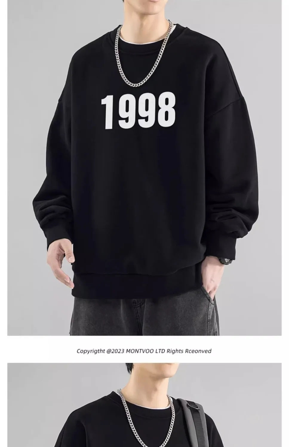 Trendy Korean Personality Simple Retro Sweatshirt for Boys 2024 New Spring and Autumn Ins American Sports Personality Youth Tops Street King Limited