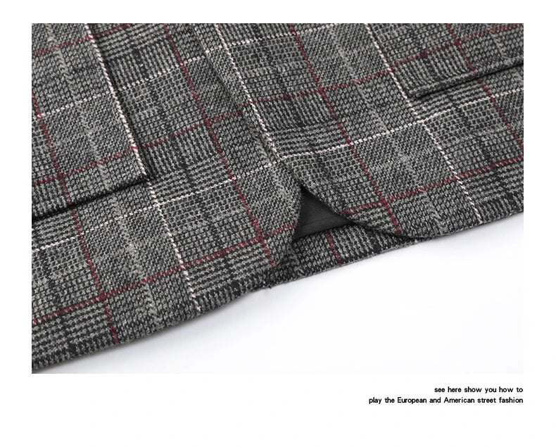 men autumn winter retro casual plus size thick plaid blazer jacket commuter man business streetwear fashion suit coat outerwear unique default style 1380