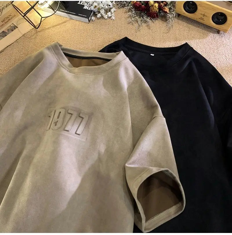Trendy American Summer Men and Women Retro 1997 Graphic T-shirt Couple Loose and Personalized High Street Casual Short sleeved Street King Limited