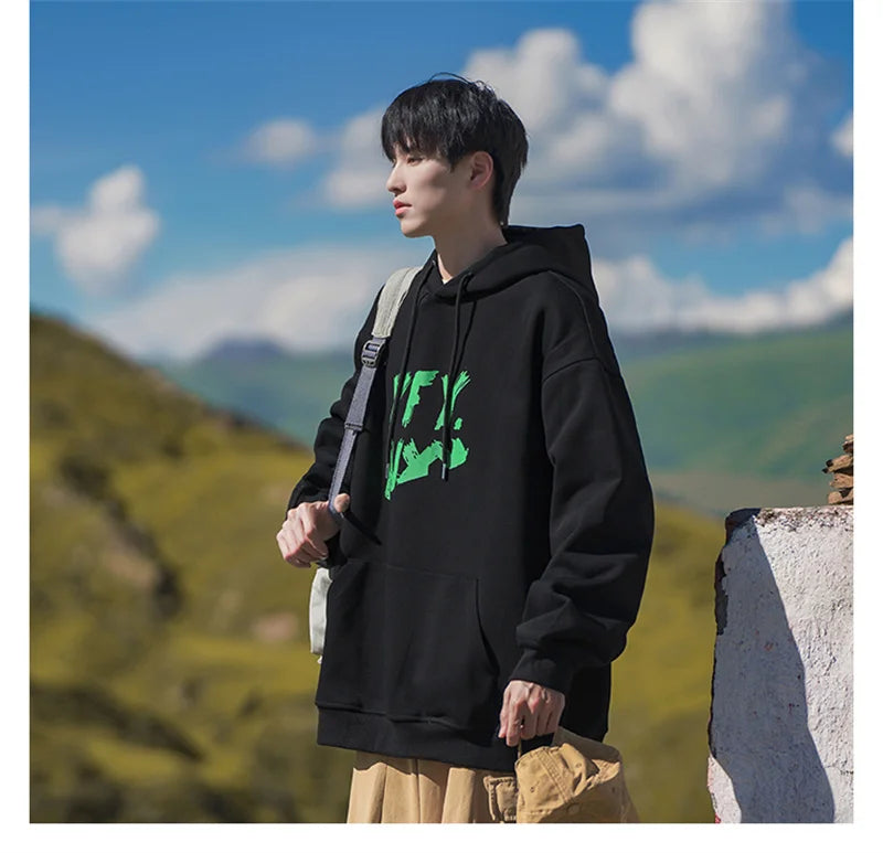 New Goth Oversized Pullover Hoodies For Men Letter Print Hooded Sweatshirts Hip Hop Aesthetic Harajuku Y2K Streetwear Hoodie Street King Limited