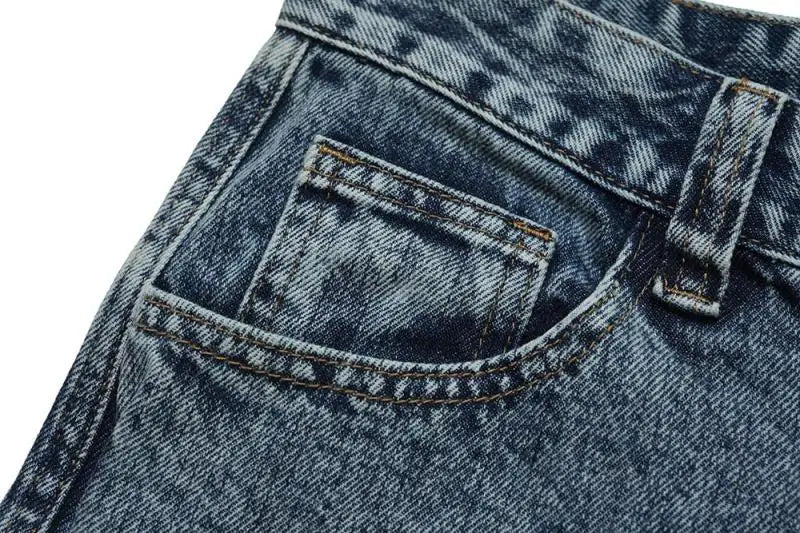 fashion loose streetwear cargo denim jeans unisex casual multi pocket wide legs jean pants hip hop joggers mens baggy jeans unique joggers style 1964