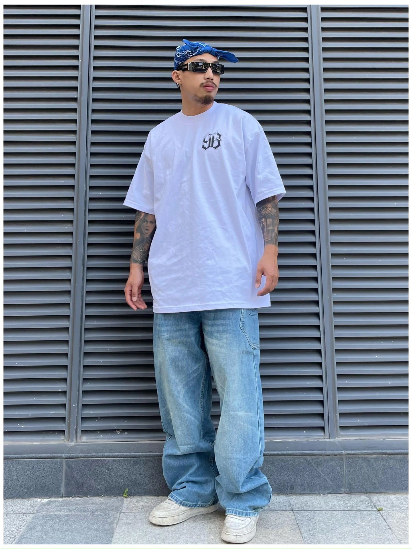 fashion loose streetwear denim jeans pants unisex casual side pocket wide legs jean trousers hip hop joggers mens baggy jeans unique joggers style 761