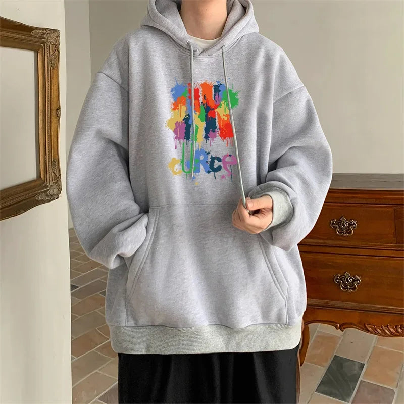 Autumn Graffiti Letter Hooded Sweatshirts Men's Design Graphic Printed Hoodies New Hip Hop Fashion Hoody Y2K Streetwear Clothes Street King Limited
