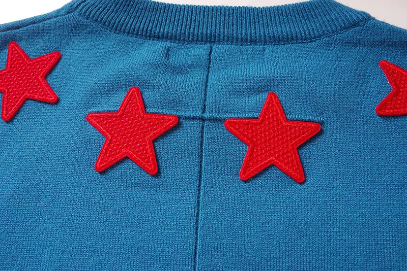 New High 2022 Men Luxury Winter gentleman Embroidered stars Knit Casual Sweaters pullover Asian Size High Street Drake #R77 Street King Limited