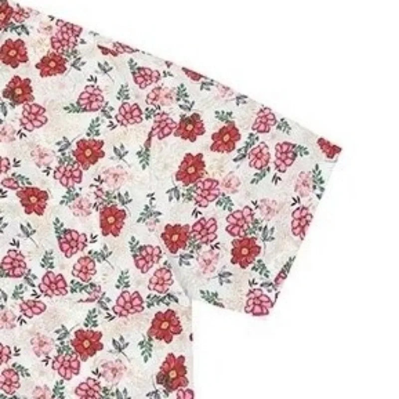 summer harajuku set mens flower print casual short sleeved top gradient straight leg jeans 2 pcs set high street trendy suit unique jeans style 4241