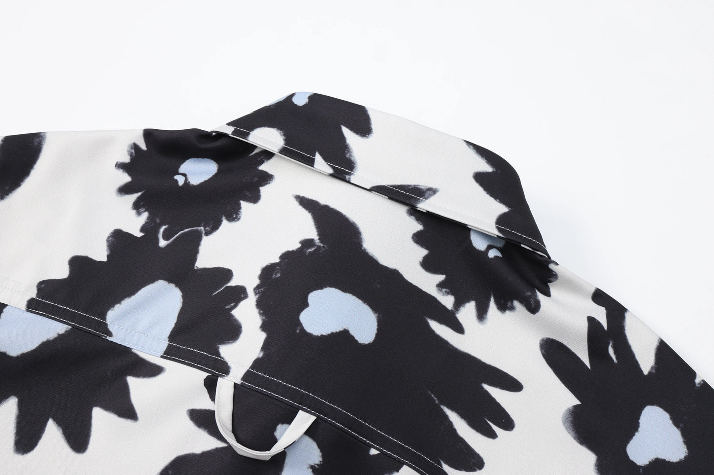 Summer 24SS Vintage Retro Black Flower Direct Print High-Street Casual Beach Style Quality Cold Short Sleeve Shirt Street King Limited