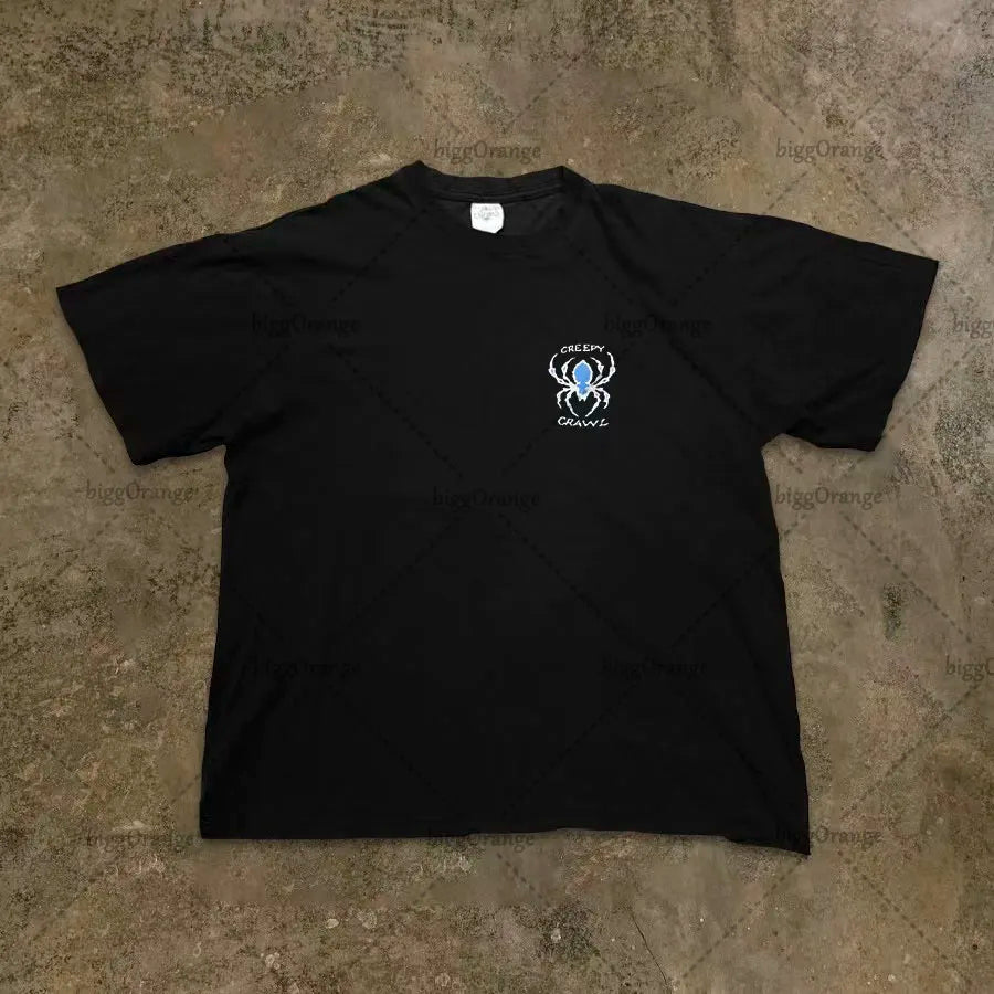2023 American Streetwear Goth Punk Letter Print Oversized T-Shirts Men's Fashion Casual Loose Crew Neck Tops T-Shirts Women's Street King Limited