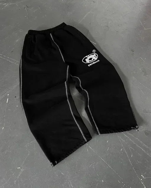 y2k retro camo graphic baggy pants gothic hip hop streetwear sweatpants casual pants womens mens elastic waist jogging trousers unique joggers style 1301