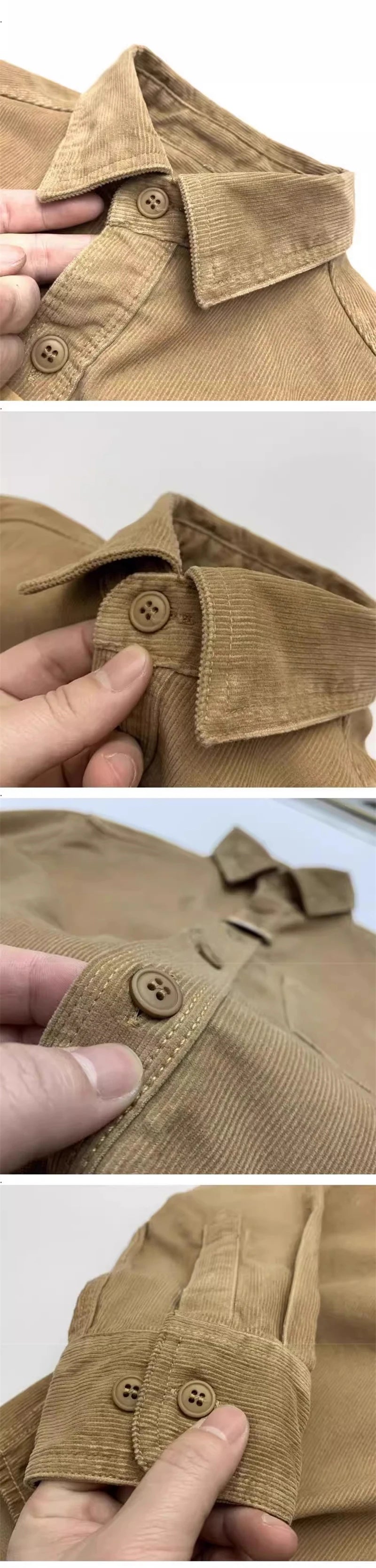 Streetwear Autumn American Casual Corduroy Long Sleeve Shirt For Men Retro Loose Autumn American Casual Corduroy Long Sleeve Shirt For Men Retro Loose Lapel Cargo Shirts 2025 New Korean Fashion Y2K Camisas Fashion Sweater Jacket With Graphic Design For Men